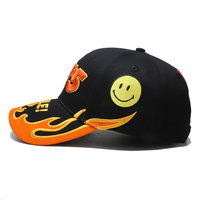 Casquette de baseball en coton pour garçons et hommes, broderie flamme, chapeau de course, fournisseurs d'usine OEM