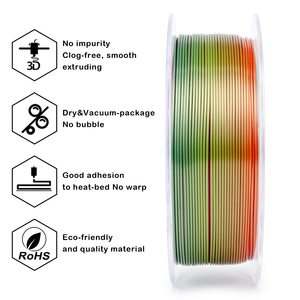 2024 hautement recommandé ZIRO tricolore rouge et bleu et vert soie Pla dégradé couleur bobines en plastique <span class=keywords><strong>filament</strong></span> d'impression <span class=keywords><strong>3d</strong></span> 1.75mm 1kg - Product Image 4