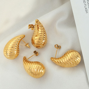 แฟชั่นต่างหูรูปหยดน้ำโลหะผสมสังกะสีทองเงินเครื่องประดับปาร์ตี้ EH229 - Product Image 4