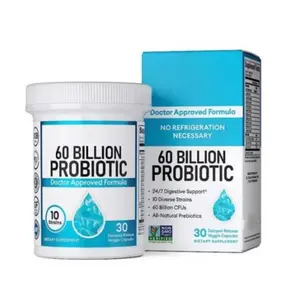 Supplément de capsule de probiotiques de marque privée OEM Probiotiques uro vaginaux 60 milliards d'UFC-10 souches Santé digestive et intestinale organique