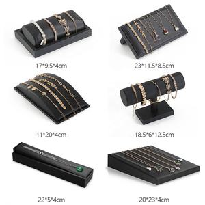批发黑色PU皮革珠宝组织者展示架戒指手链项链吊坠手镯手表珠宝架 - Product Image 1