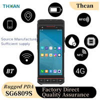 Terminal portable Android 10 tout-en-un avec lecteur de codes QR 2D, NFC et imprimante d'étiquettes pour la collecte de données, imprimante 58 mm intégrée, en stock