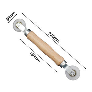 Herramienta de rodamiento de pantalla de nailon, mango de madera, herramienta de reparación de pantalla de rodillo cóncavo, color blanco - Product Image 4