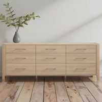 Meubles de chambre à coucher de haute qualité, couleur personnalisable, design américain moderne, commode à 9 tiroirs en chêne