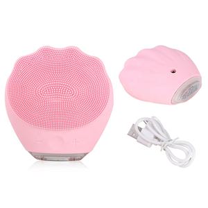 Compresa caliente Vibrador Recargable Cepillo de limpieza facial de silicona sónica eléctrica - Product Image 5