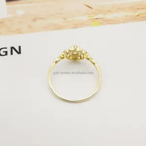 Perhiasan Mewah Cincin 9K Wanita Cincin Pertunangan Cincin atau Cincin Hadiah Emas Penjualan Langsung Pabrik Batu Zirkon 9K Asli 2 Buah 7 #