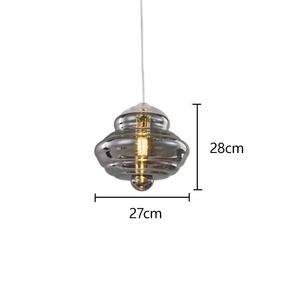 <span class=keywords><strong>Lampe</strong></span> à <span class=keywords><strong>suspension</strong></span> LED en <span class=keywords><strong>verre</strong></span> vintage moderne ambre/gris fumée lustre rétro pour salle à manger salon - Product Image 3
