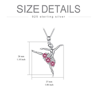 Collier pendentif ballerine en argent sterling 925 avec cristal autrichien, bijou danseuse de ballet, cadeau, vente en gros