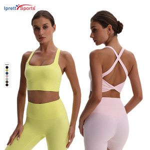 Chaleco deportivo de gimnasio para mujer <span class=keywords><strong>Ipretty</strong></span> en azul y rosa de talla grande, Tops cortos transpirables, estilo Simple, colección de primavera para adultos, Top Halter - Product Image 1