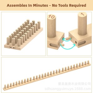 Wooden Blanket Knitting <b>Board</b> 10 <b>Pegs</b> DIY Knitting Frame Home Craft <b>Tool</b> - Product Image 5