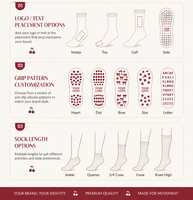 Chaussettes de yoga en coton respirant antidérapantes pour femmes, chaussettes à grip pour la danse, la barre, le ballet, chaussettes de yoga et de pilates personnalisées avec logo