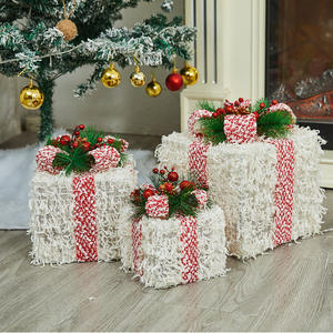 Grote Metalen Kerstversiering Verlichting Milieuvriendelijke Montage Geschenkdozen Voor Winkelcentra En Hotels Scene Setup - Product Image 5