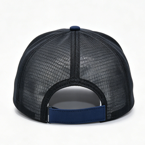 <b>Navy</b> Blue Black Mesh Trucker Cap Breathable Adjustable Trucker <b>Hat</b> with Embroidery Logo for Men Women Outdoor Travel Common - Product Image 2