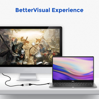 Câble vidéo VCOM Ultra HD 8K 60Hz 15 cm en alliage d'aluminium, convertisseur USB Type C mâle vers DP femelle