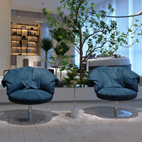 Fauteuil pivotant moderne en tissu suédé, fauteuil individuel rembourré pour salon, villa, appartement, maison