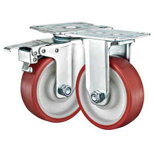 5 ''Rodas Vermelhas Pesadas Médias PU Máquinas Industriais Carrinhos Rodas de Rodízio - Product Image 4