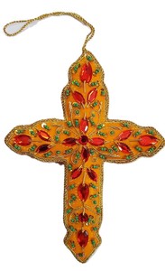 Handmade Handcrafted Embroidered Beaded Velvet Satin Christmas <b>Decorations</b> Cross Santa Socks Sparrow <b>Elephant</b> Customized - Product Image 3