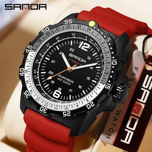 Reloj de Cuarzo Sanda 6302 Luminoso, Resistente al Agua, con Bisel Giratorio Unidireccional - Product Image 1
