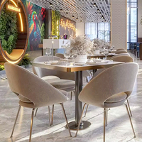Ensemble de table et de chaises carrées en marbre pour café, meubles de restaurant intérieur occidental de Foshan, design VIP, banquette moderne