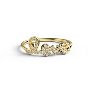 Anillo de Diamantes Redondos de Oro de 18K de Lujo, Anillo de Compromiso, Anillo de Boda, Anillo Apilable para Mujer - Product Image 1