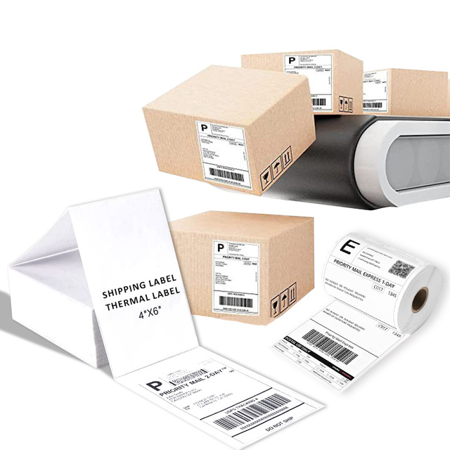 fanfold waybill 4x5 100*150mm 30*40 packaging Professional adhesive thermal sticker jumbo roll shipping label