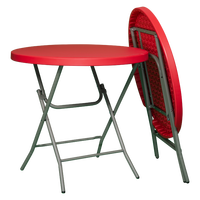 Table ronde pliable en plastique pour jardin extérieur