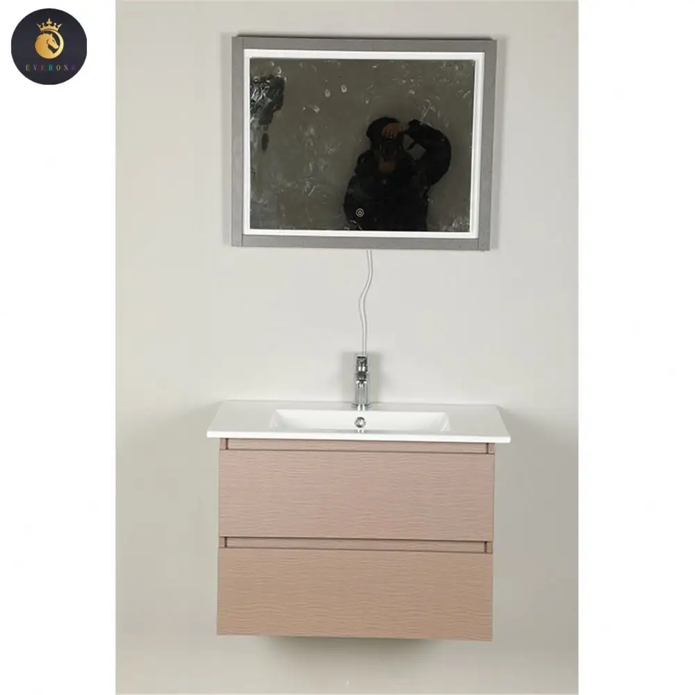 EVERONG Top Grade Wholesale Price Classic Wall With Sink And Mirror Set Bathroom Cabinets And Vanities