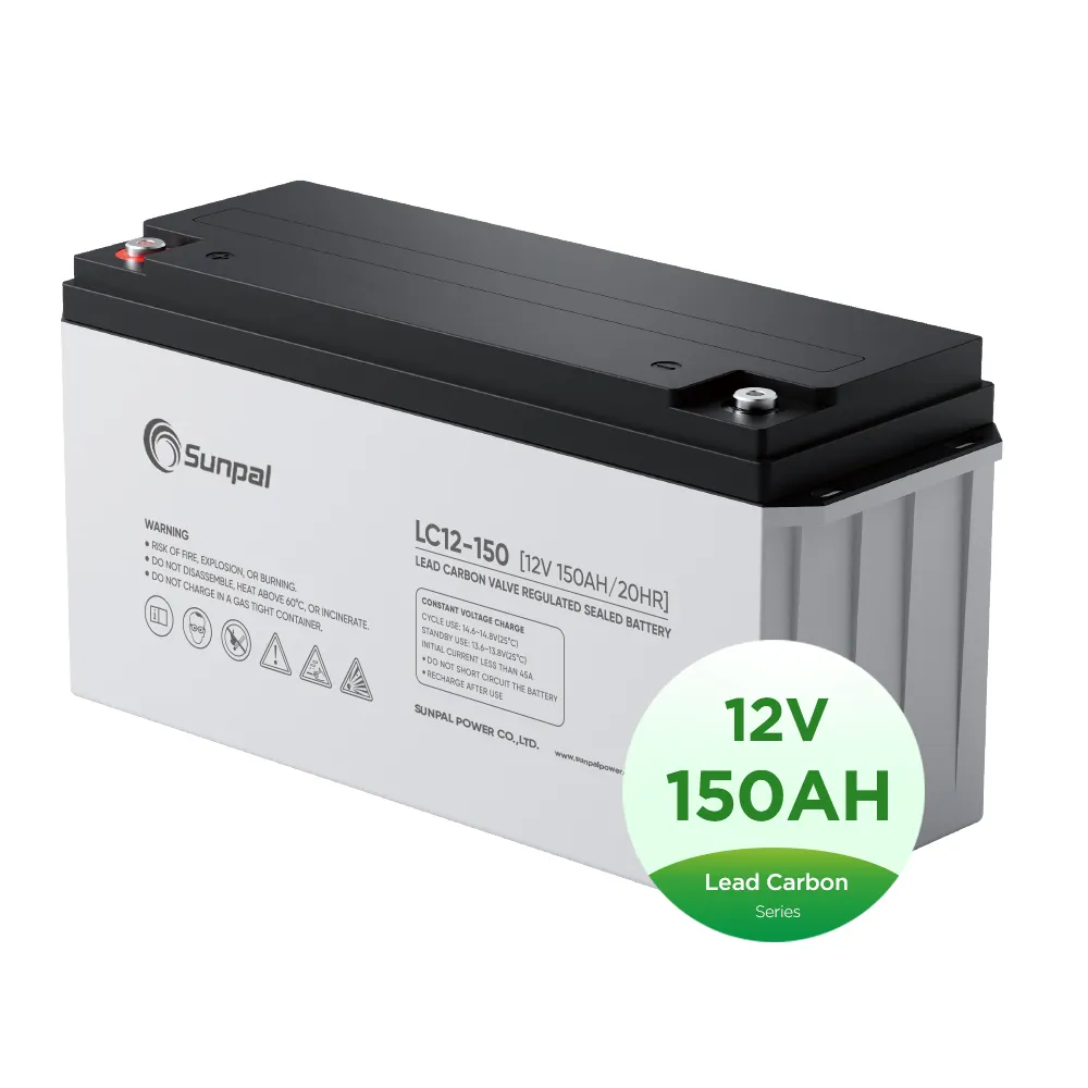 Sunpal parallelo 12V 24V batteria solare al piombo 50Ah 100Ah 200Ah batterie a ciclo profondo