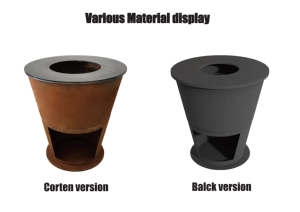 Brasero de Jardín con Estructura KD y Etiqueta Personalizada, Parrilla de Acero al Carbono <span class=keywords><strong>para</strong></span> <span class=keywords><strong>Barbacoa</strong></span> con Almacenamiento de Leña - Product Image 6