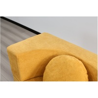 Canapé-lit Chesterfield moderne et portable, orange, rembourré en tissu avec rembourrage en mousse, dossier confortable, extensible, pour salon