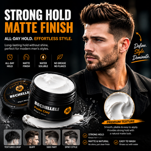 Cire coiffante <span class=keywords><strong>bio</strong></span> pour hommes, 7 styles, fini mat professionnel, forte tenue, pommade à base de kaolin, fini texturé - Product Image 1