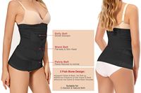 Ceinture de maintien post-partum 3-en-1 et ceinture pelvienne, gaine amincissante élastique en polyester, tailles M-XL, pour la récupération féminine, marque OEM