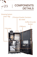 Mesin Penjual Kopi Otomatis Robot Grinter untuk Kantor dengan Italia Yang Diimpor