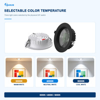 Downlight LED encastré pour éclairage intérieur commercial, AC220 240V, 10W à 40W, CCT sélectionnable, installation au plafond