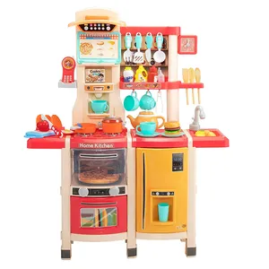卸売幼児ふり調理キッチンカウンターおもちゃキッズロールプレイセット女の子プレイハウスキッチンおもちゃサウンドライト付き子供用