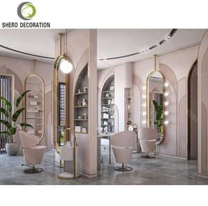Elegant Beauty Salon Decoration Customized Salon Display Cabinet <b>Nail</b> Salon <b>Table</b> For Beauty Salon Furniture - Product Image 6