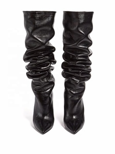Alta calidad mujer moda Sexy pliegue sobre la rodilla diseño tacón alto <span class=keywords><strong>marca</strong></span> señoras <span class=keywords><strong>botas</strong></span> - Product Image 2