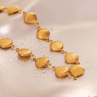 Collier ras-du-cou tendance unisexe en acier inoxydable 304/316 avec breloques coquillages, idéal pour les vacances d'été à la mer, pendentif quotidien