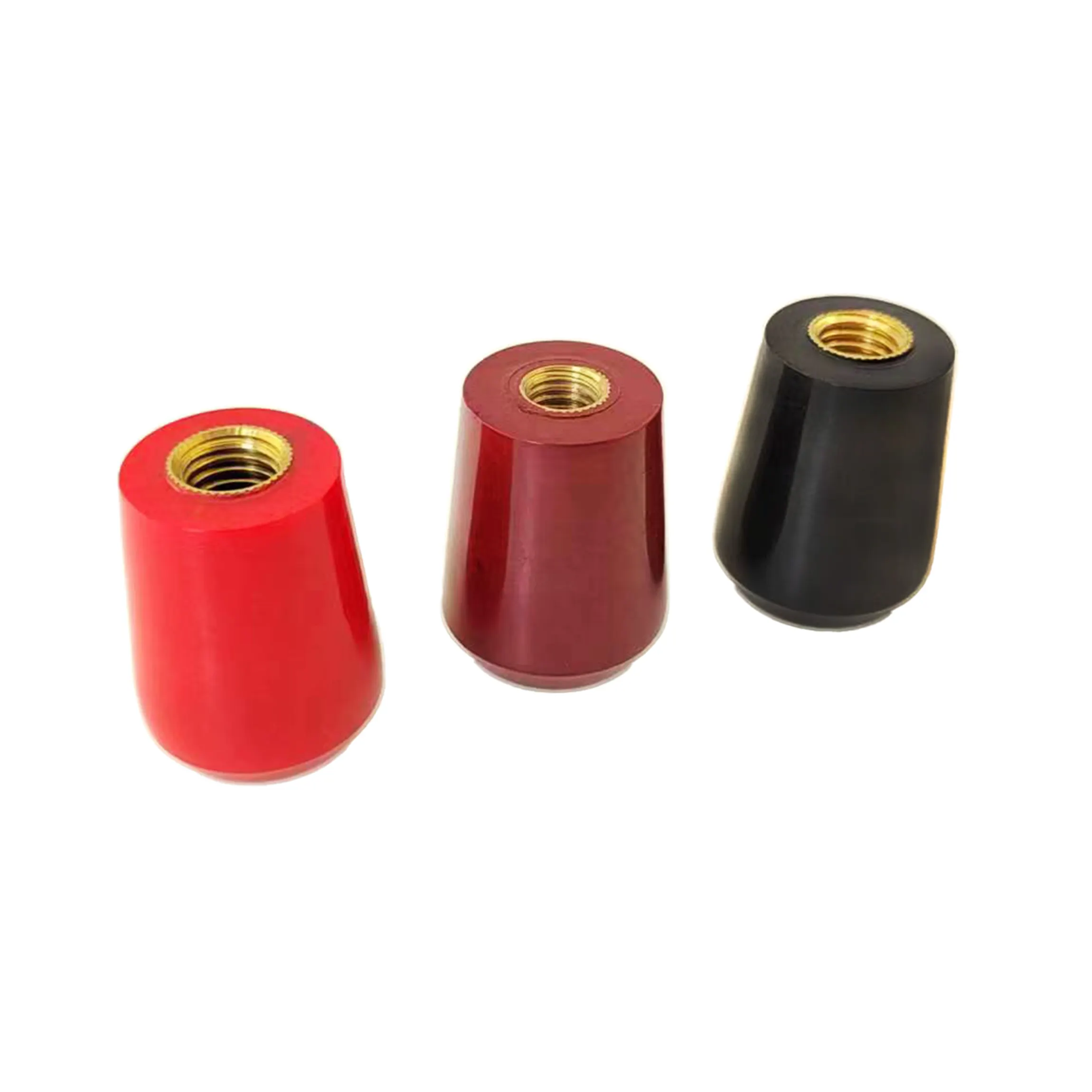 Bakeliet Zwart Rood Handvat Met Platte Bovenkant En Vrouwelijke Britse Metrische Messing Draad Verpakkingsmachine Handvat
