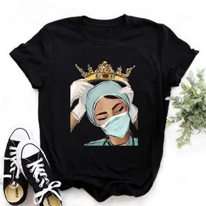 Camiseta negra ECG de tamaño grande para hospital, sombrero mágico para enfermera, médico, enfermera, jeringa médica, píldora de enfermería, camiseta para salvar a las personas