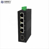 Switch industriel rapide non géré 4 ports 10/100M sur rail DIN avec 1xSFP, entrée 12~57Vdc, CE FCC, pour nœud industriel compact (OEM/ODM)