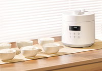 Mini cuiseur à riz électrique automatique intelligent à écran LCD tactile numérique 2L antiadhésif Silver Crest Home Cooker Low Sugar Tasse à mesurer