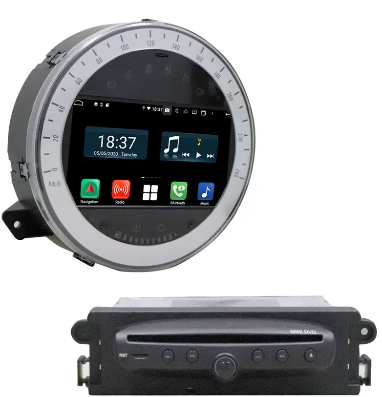 UPSZTEC 7 ''Android 10.0 Đài Phát Thanh Tự Động Video Máy Nghe Nhạc Android Stereo 4G LTE Wifi GPS Navigator Đài Phát Thanh Xe Cho Mini Cooper 11-16 R60 CD