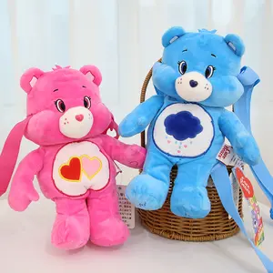 Original Wholesale 30cm Colorful Lovely Heart Bear Plush backpack Soft Hug Me Doll Teddy Bear Plush Toys Six Color