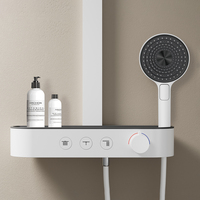 Robinetterie de douche moderne en laiton chromé avec jets de massage, ensemble de douche pour villas
