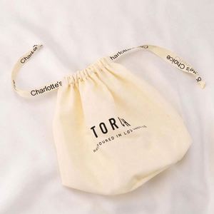Sac cadeau en coton à fond rond pour vin, emballage personnalisé avec logo imprimé, sac à cordon en mousseline de coton anti-poussière - Product Image 6