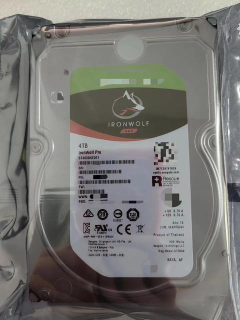 Iron WolfPro 4TB NAS HDD 3.5" SATA 7200RPM 256MB Internal Hard Drives for RAID Enterprise ST4000NE001