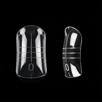 Formes à ongles doubles en acrylique transparent durable, style papillon français, pour la construction et l'extension d'ongles en polygel