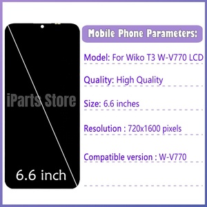 Écran de remplacement neuf IPARTS pour <span class=keywords><strong>Wiko</strong></span> T3 W-V770, assemblage d'écran tactile LCD noir OEM - Product Image 2