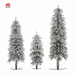 Venta caliente UNISUN barato PVC nieve flocado artificia árbol de Navidad venta 5-10 pies para la decoración del hogar